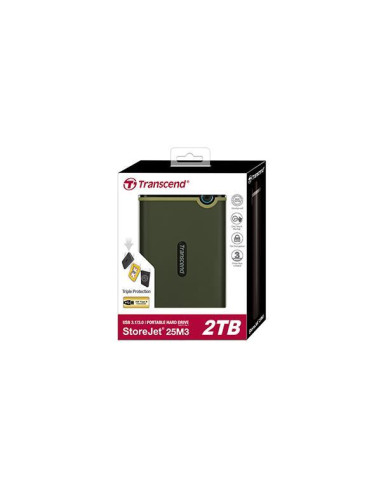 External HDD, TRANSCEND, StoreJet, 2TB, USB...