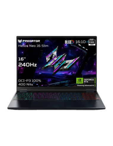 Acer | Predator Helios Neo 16S AI PHN16S-71-96S5 | Black | 16 " | OLED | WQXGA | 240 Hz | Intel Core U9 | 275HX | 32 GB | DDR5 