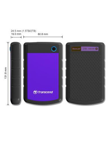External HDD, TRANSCEND, StoreJet, 2TB, USB...