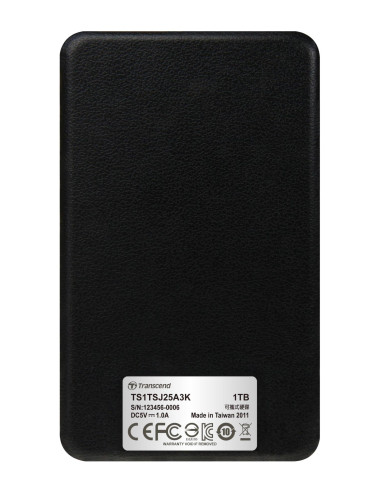 External HDD, TRANSCEND, StoreJet, 1TB, USB...