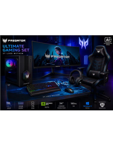Acer Ultimate Gaming Set | Orion 3000 + X34 V3 + PGC371 + Aethon 700 + Galea 550 + Cestus 333 + PMP470 | Desktop | Tower | Inte